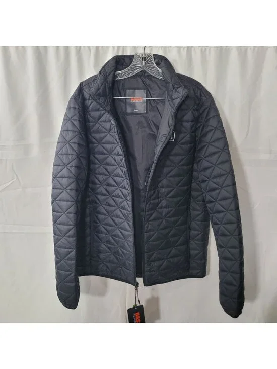 Bass Delta Diamond Outdoor Men's Black Packable Puffer Quilted Jacket Size L NWT - Picture 3 of 16